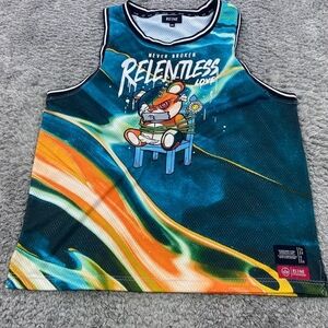 Blue and Orange‎ Basketball Jersey with Vibrant Design